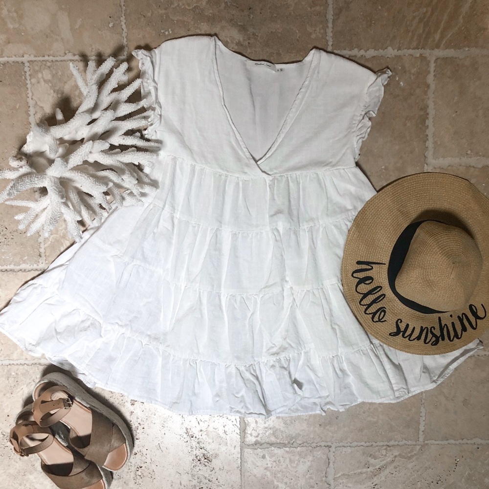 NWOT White Babydoll Romper Dress